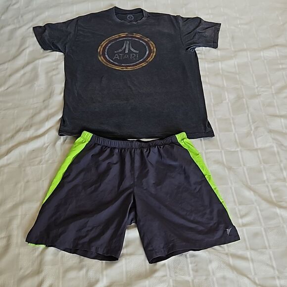 Old Navy Men's Go-Dry Shorts & T-Shirt Gray/Green Medium/XL - Picture 14 of 16